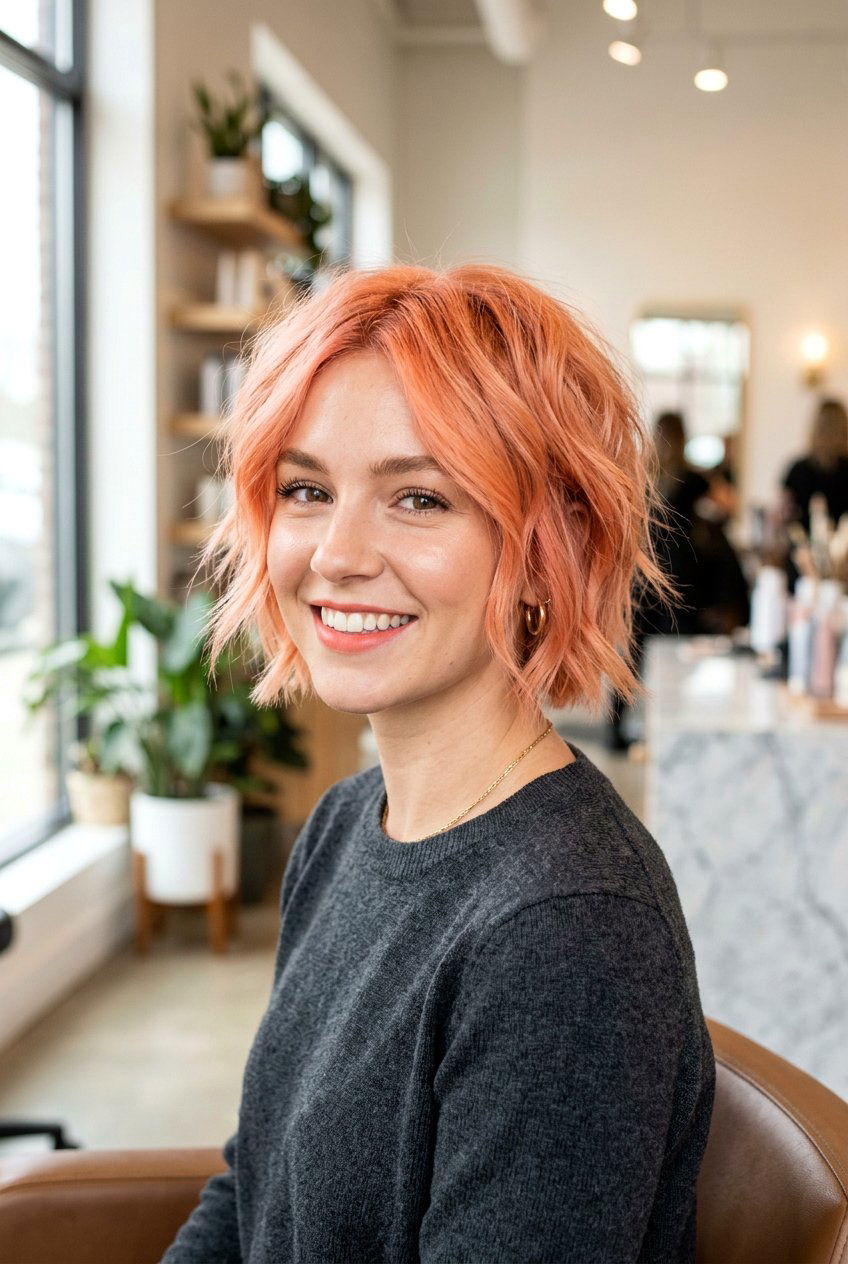 Peach Hair Color On Short Hair - 20 peach hair color ideas - 20 peach hair color ideas