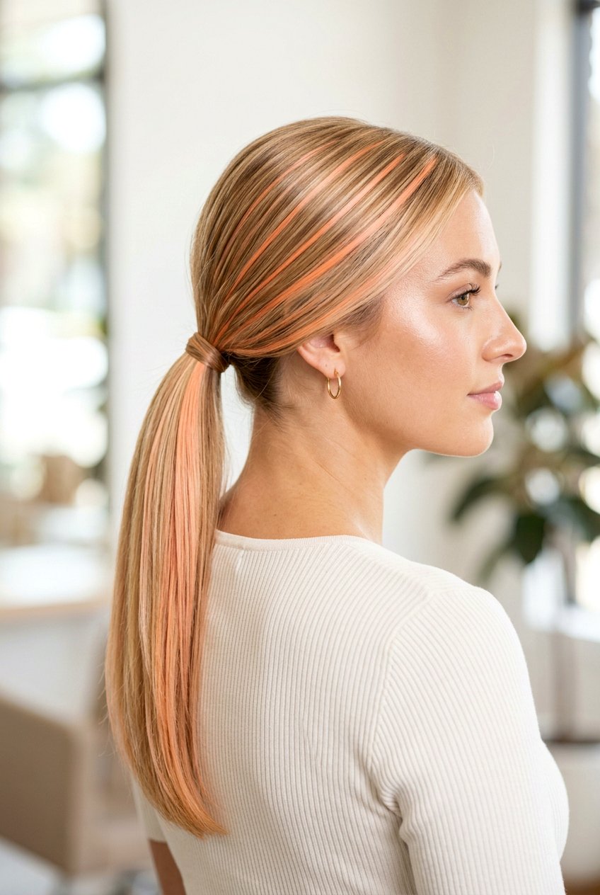 Peach Highlights Hair - 20 peach hair color ideas - 20 peach hair color ideas