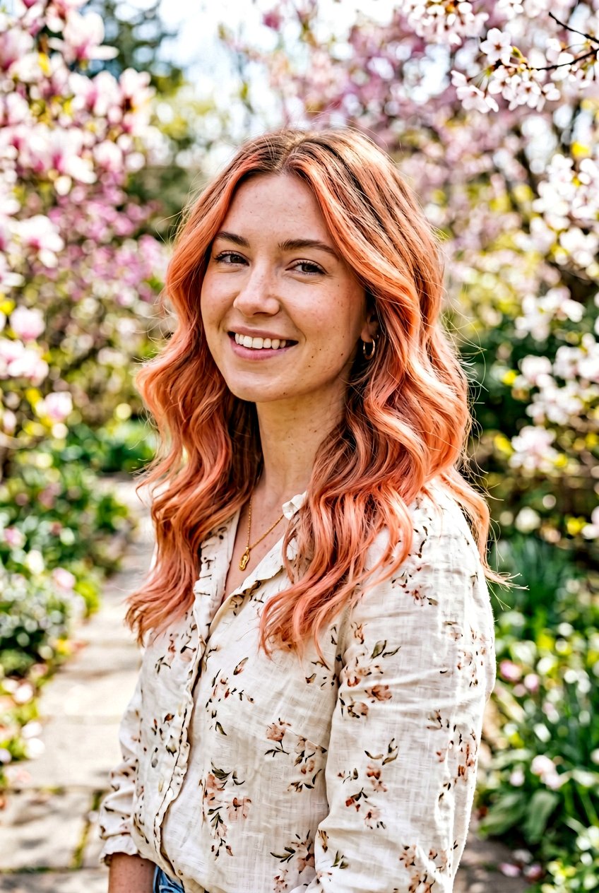 Peach Pink Balayage Hair - 20 pink balayage hair - 20 pink balayage hair