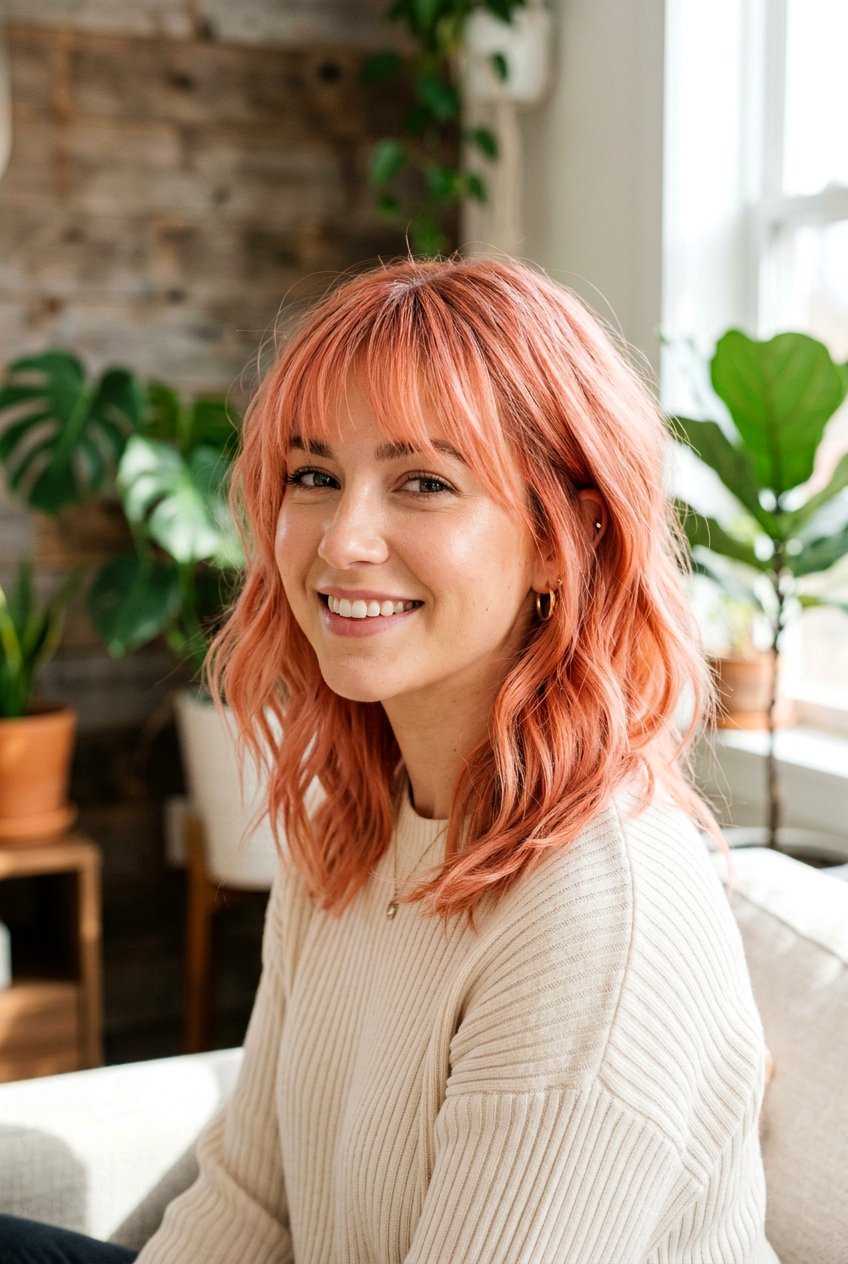 Peach Pink Hair - 20 peach hair color ideas - 20 peach hair color ideas