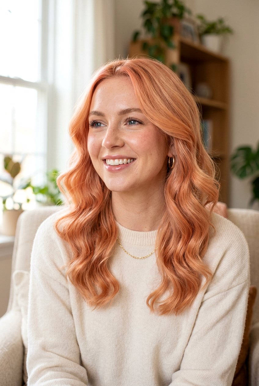 Peach Strawberry Blonde - 20 soft peach blonde hair - 20 soft peach blonde hair