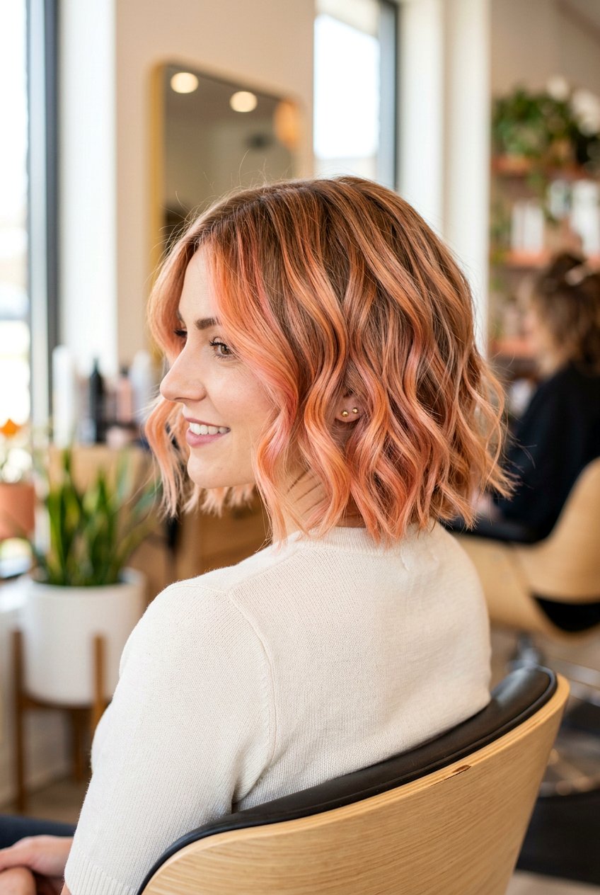 Peach balayage short hair - 20 balayage for short hair - 20 balayage for short hair