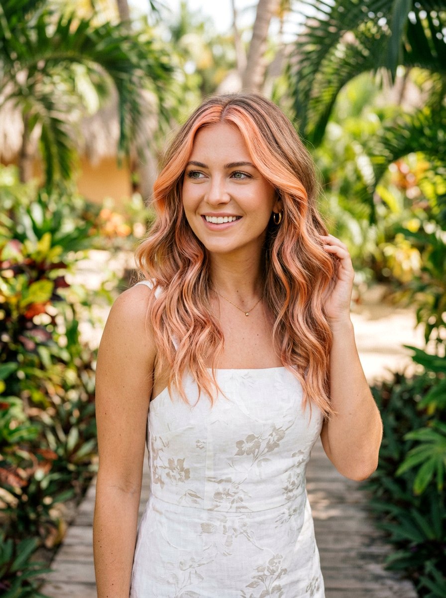 Peach rose gold money piece - 20 rose gold money piece hair - 20 rose gold money piece hair