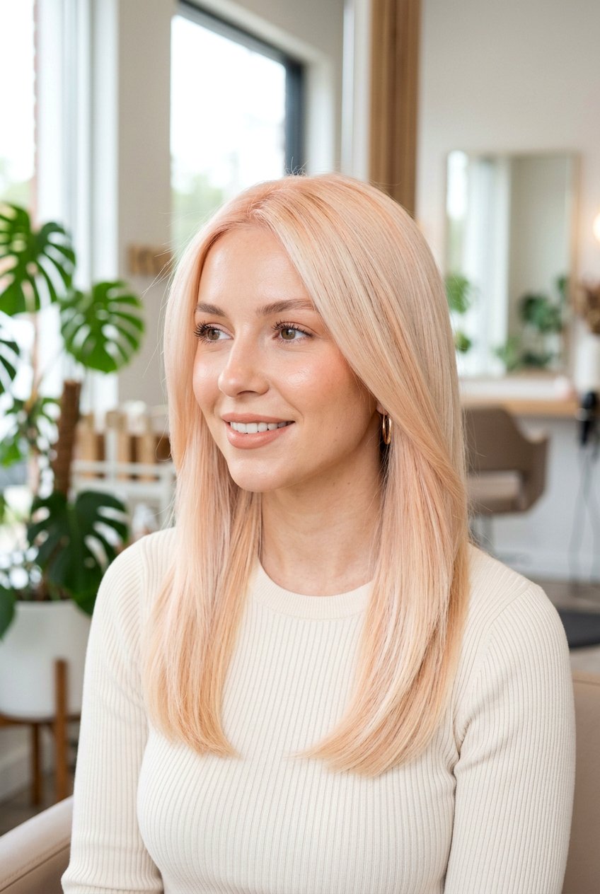 Peachy Cream Blonde - 20 soft peach blonde hair - 20 soft peach blonde hair