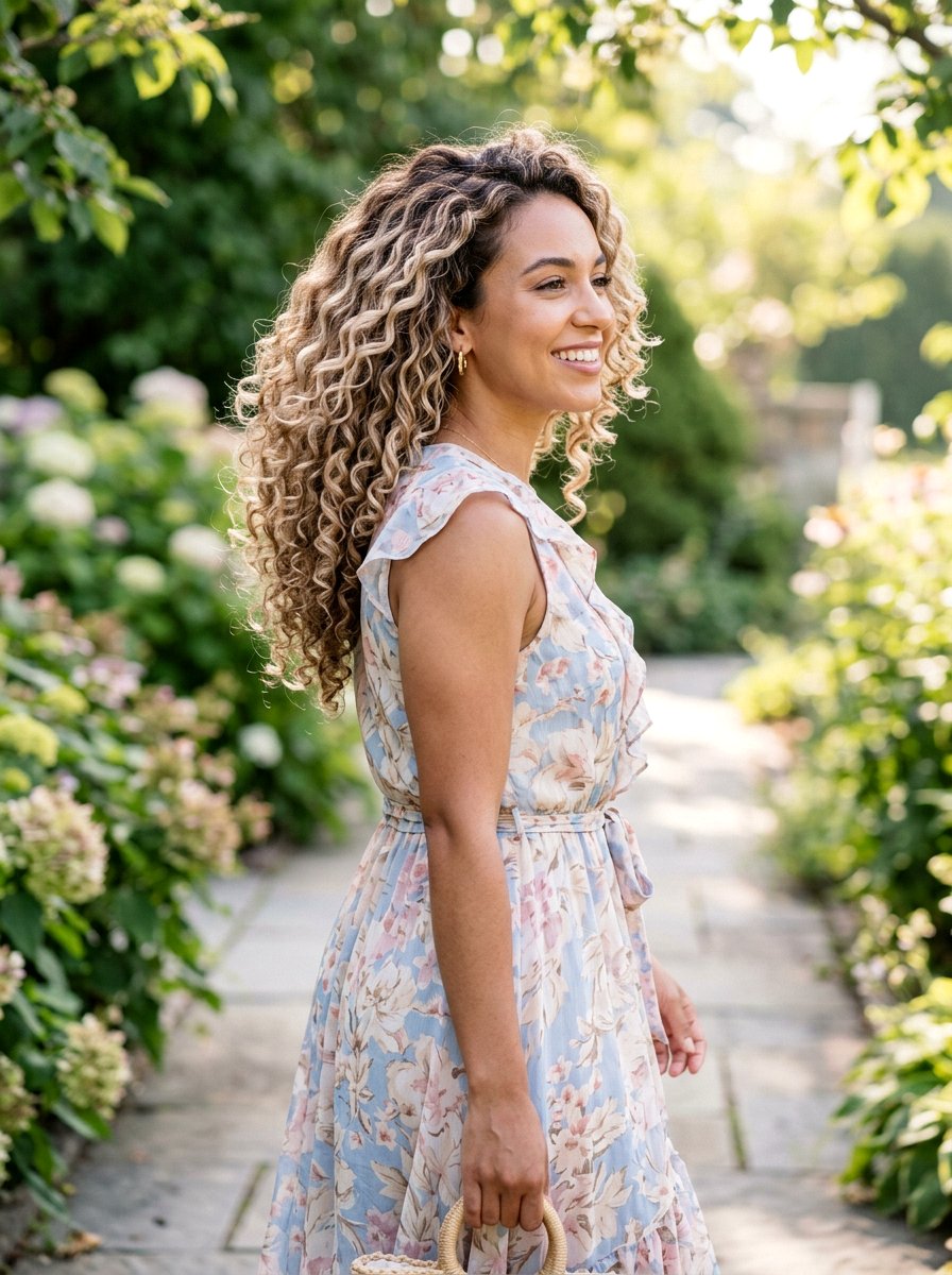 Pearl Beige Blonde Balayage on Curly Hair - 20 pearl beige blonde balayage - 20 pearl beige blonde balayage