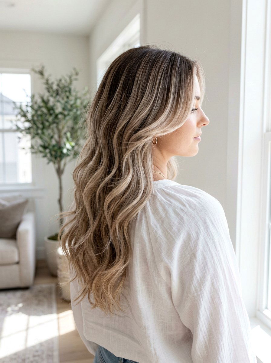 Pearl Beige Blonde Balayage on Layered Hair - 20 pearl beige blonde balayage - 20 pearl beige blonde balayage