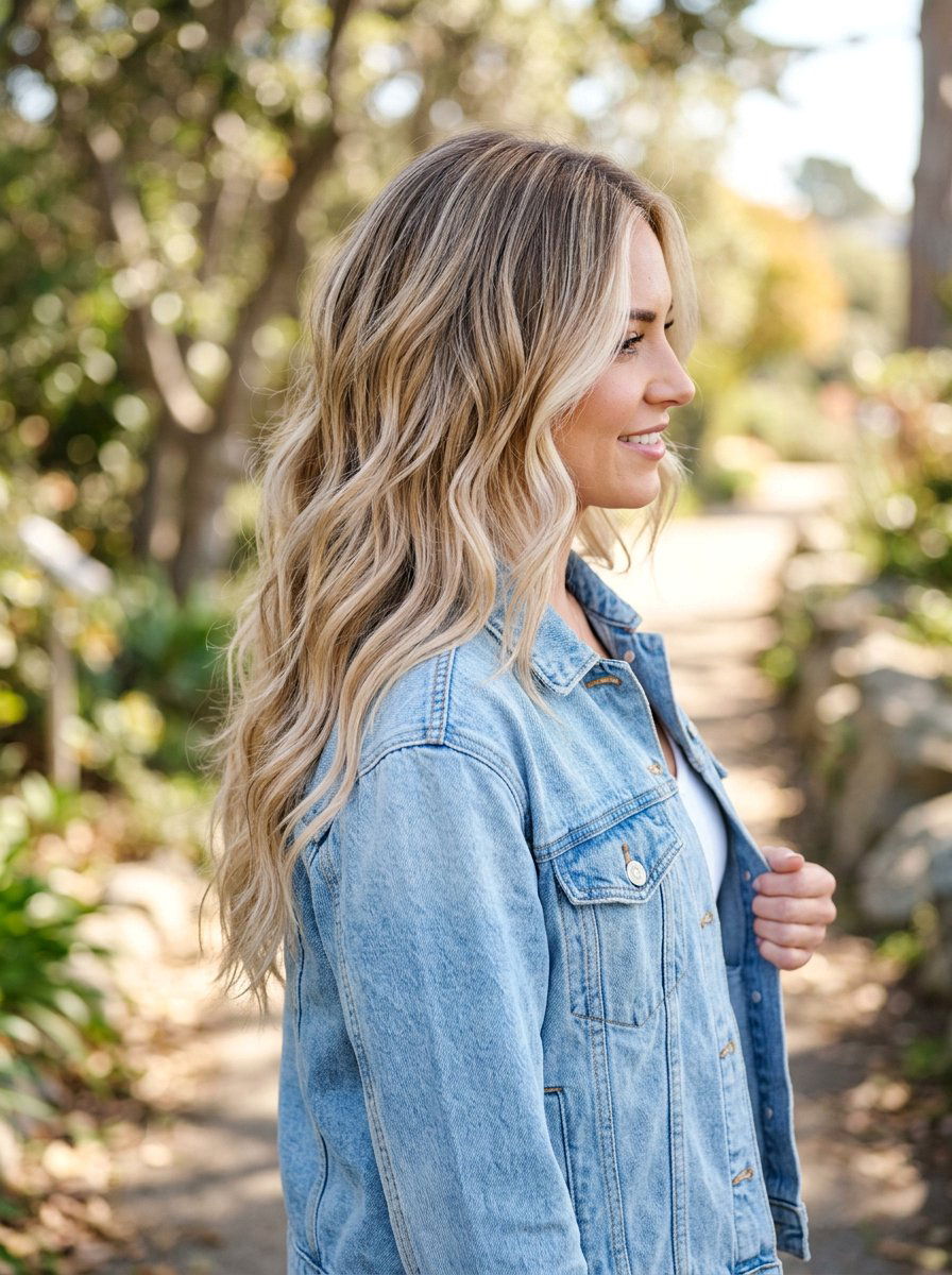 Pearl Beige Blonde Balayage on Wavy Hair - 20 pearl beige blonde balayage - 20 pearl beige blonde balayage