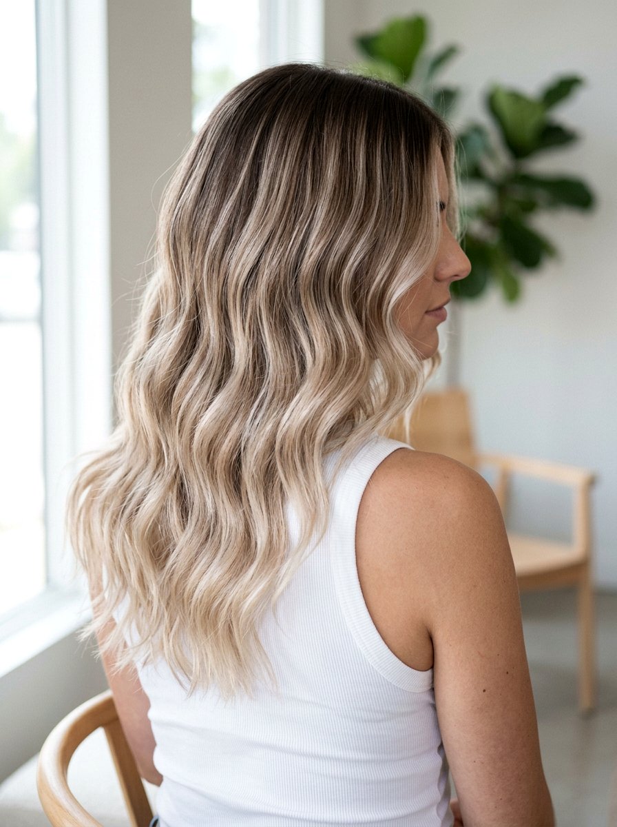 Pearl Beige Blonde Balayage with Root Melt - 20 pearl beige blonde balayage - 20 pearl beige blonde balayage