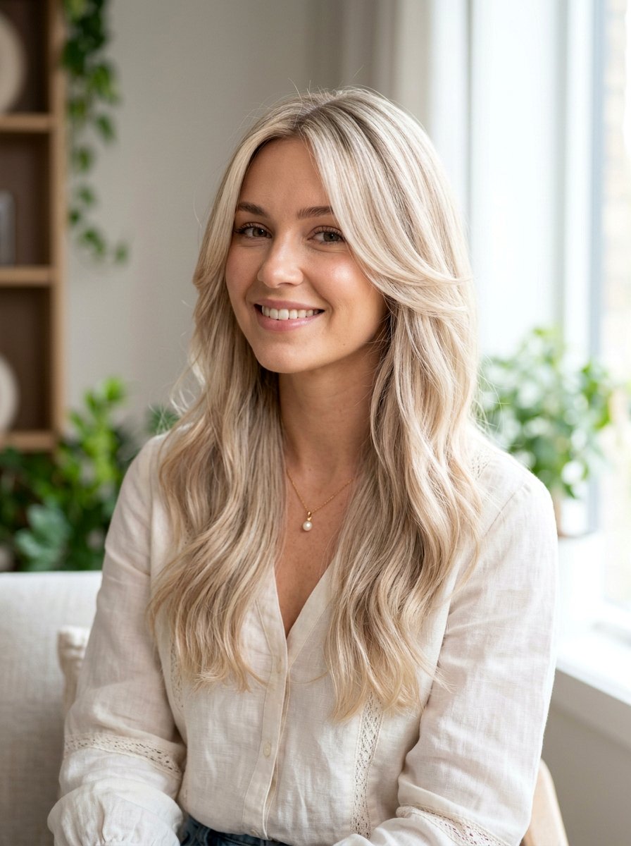 Pearl Beige Blonde With Soft Face Framing Layers - 20 pearl beige blonde hair - 20 pearl beige blonde hair