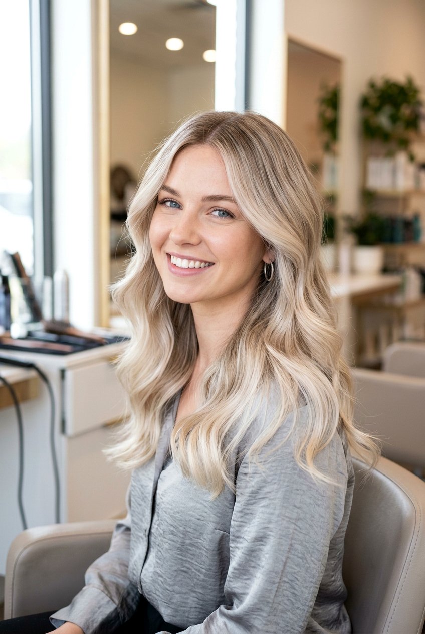Pearl Blonde Balayage with Root Shadow - 20 blonde hair with shadow root balayage - 20 blonde hair with shadow root balayage