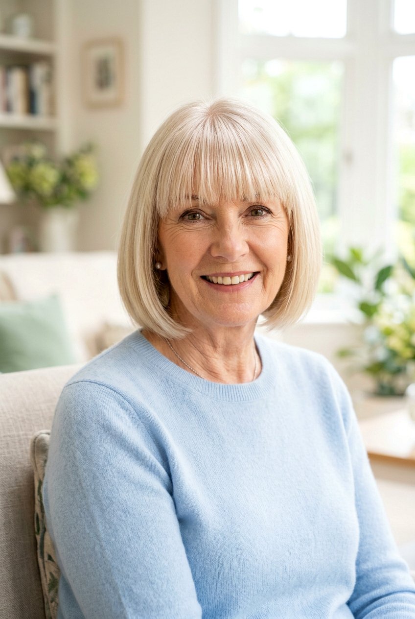 Pearl Blonde Bob With Bangs - 20 pearl blonde for women over 60 - 20 pearl blonde for women over 60