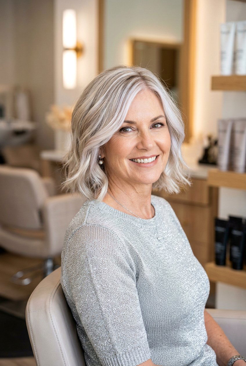 Pearl Blonde Face Framing - 20 face framing highlights for women over 50 - 20 face framing highlights for women over 50