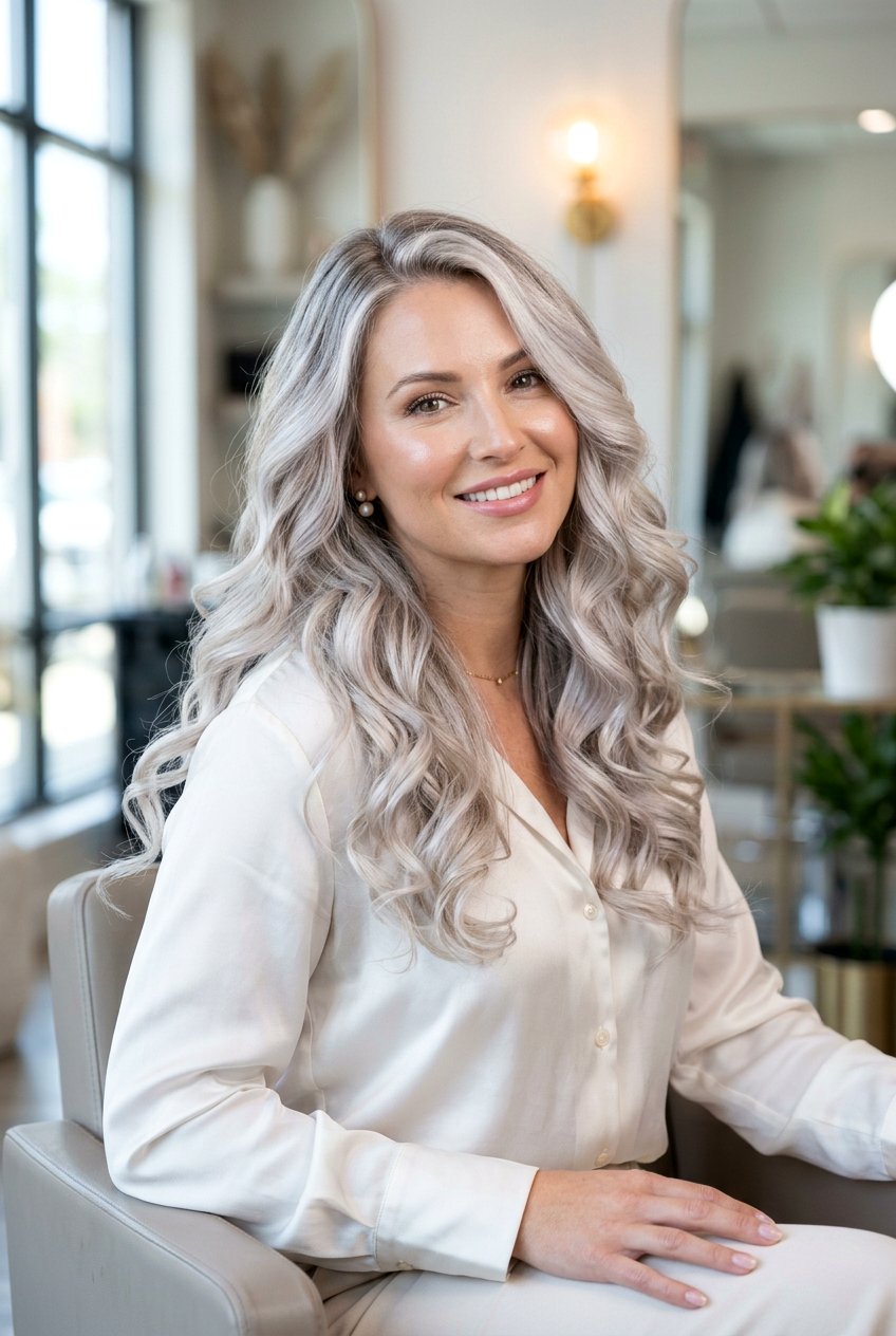 Pearl Blonde Gray Blending Balayage - 20 gray blending balayage for blondes - 20 gray blending balayage for blondes