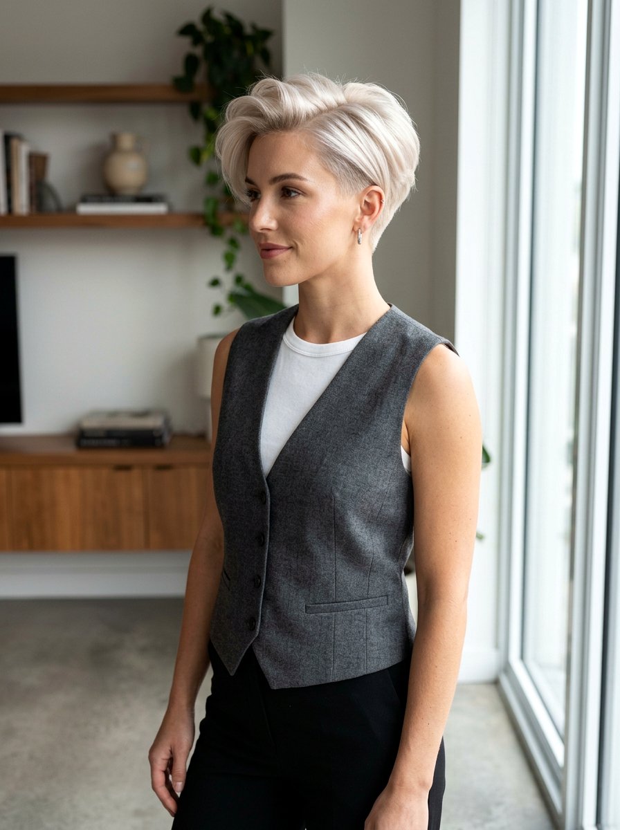 Pearl Blonde Tapered Cut - 20 pearl blonde for mature women - 20 pearl blonde for mature women