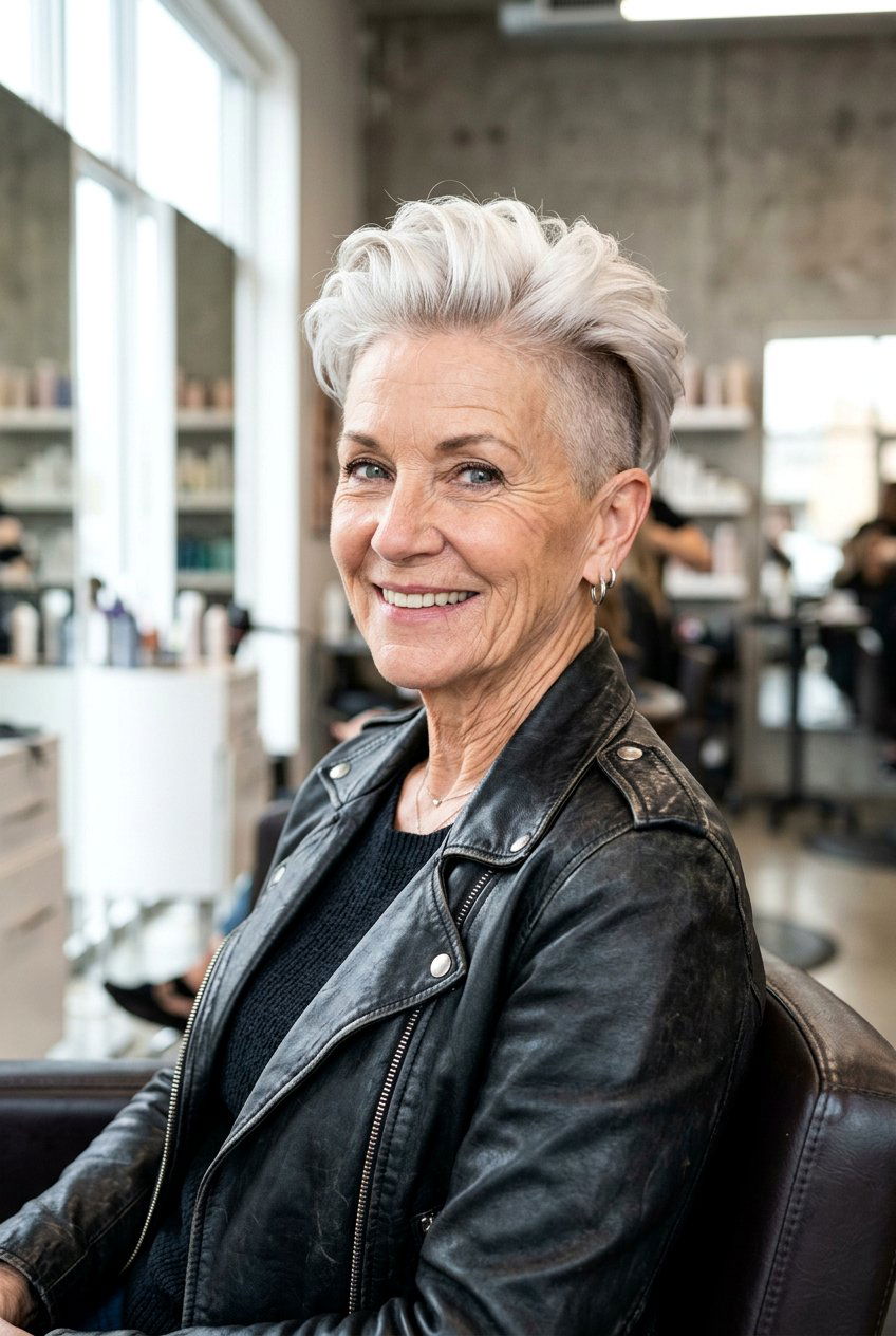 Pearl Blonde Undercut For Older Women - 20 pearl blonde for women over 60 - 20 pearl blonde for women over 60