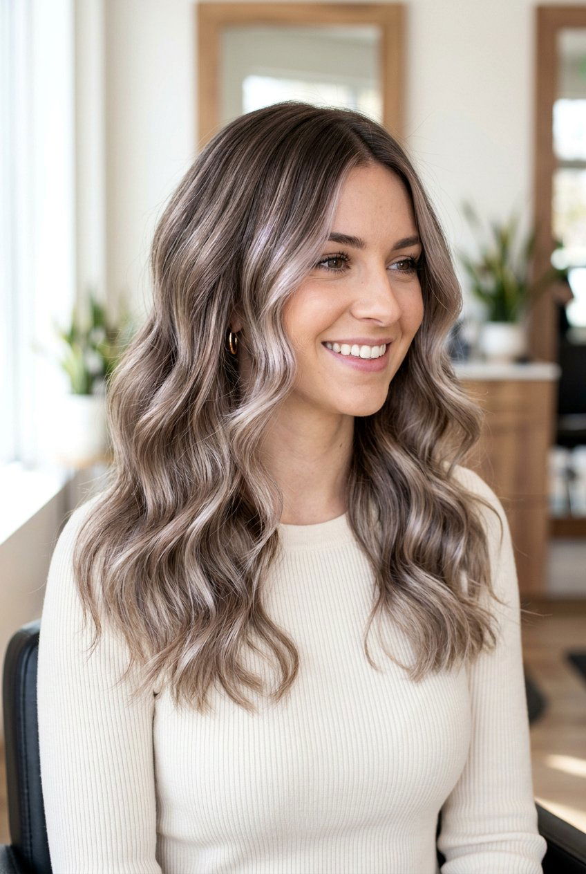 Pearl Brown Balayage - 20 cool toned brunette hair - 20 cool toned brunette hair