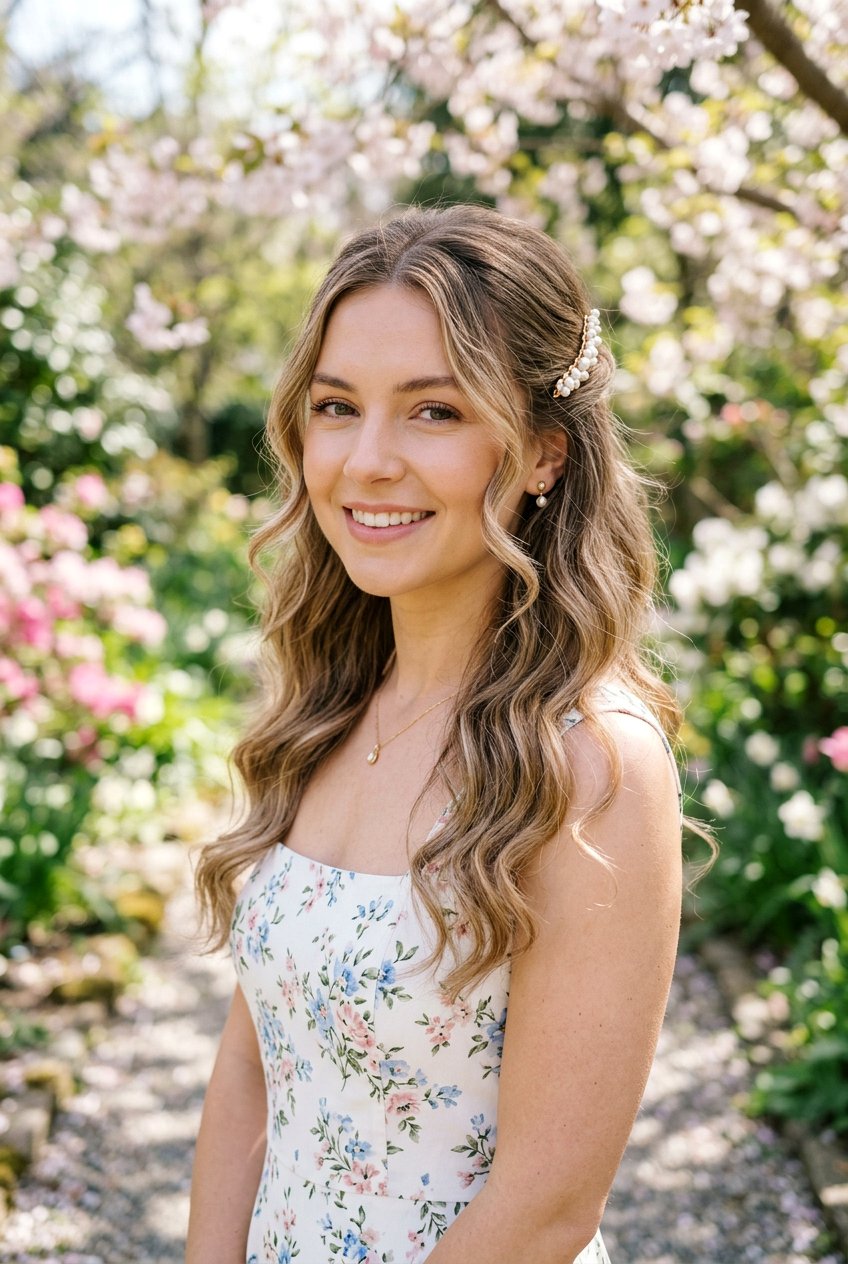 Pearl Clip Half Up Half Down - 20 pearl clip hairstyles - 20 pearl clip hairstyles