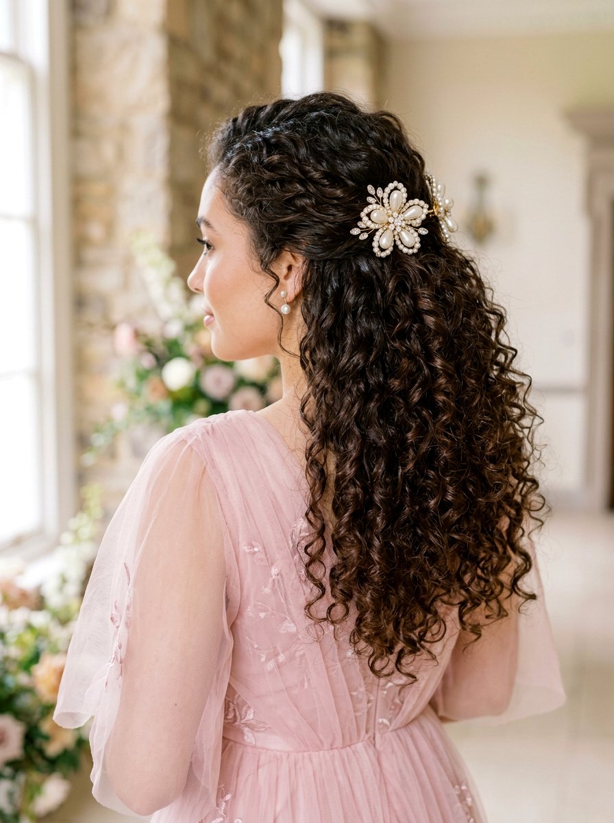 Pearl Flower Clip Half Up - 20 pearl clip half up hairstyle - 20 pearl clip half up hairstyle