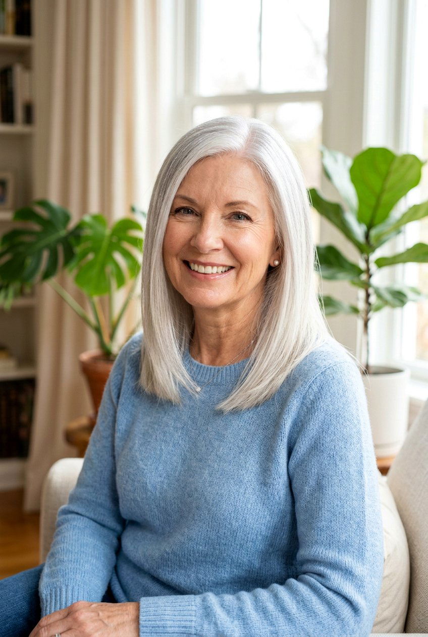 Pearl Gray Babylights On White Hair - 20 pearl gray highlights for women over 60 - 20 pearl gray highlights for women over 60