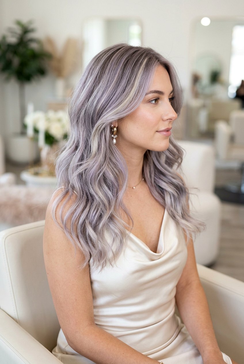 Pearl Gray Balayage - 20 soft gray blonde balayage - 20 soft gray blonde balayage