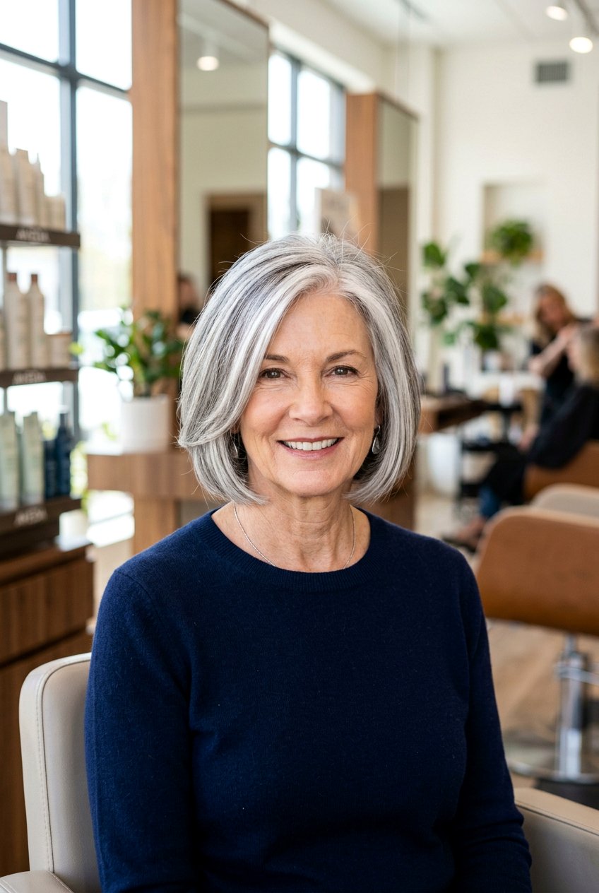 Pearl Gray Highlights For Bob Haircut - 20 pearl gray highlights for women over 60 - 20 pearl gray highlights for women over 60