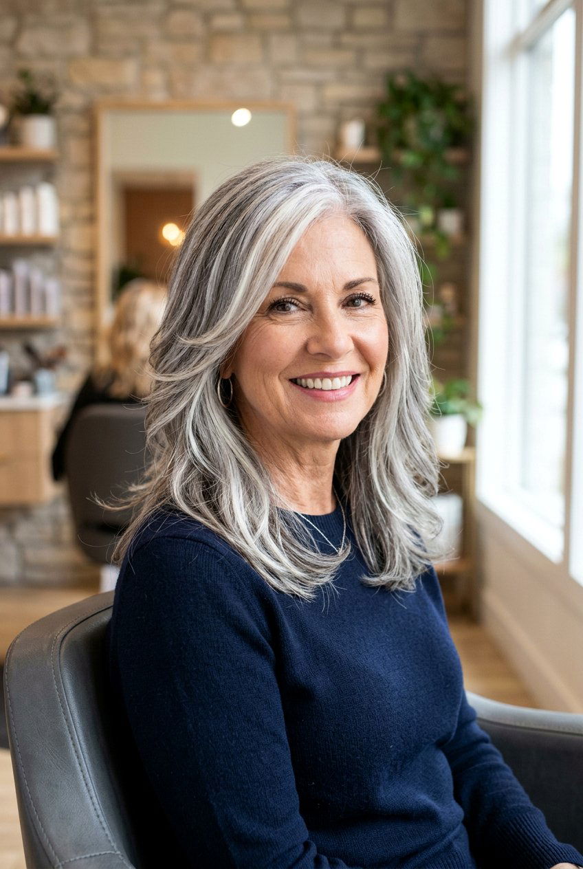 Pearl Gray Highlights For Medium Length Hair - 20 pearl gray highlights for women over 60 - 20 pearl gray highlights for women over 60