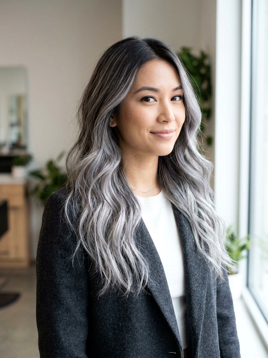 Pearl Gray Highlights With Shadow Root - 20 pearl gray blending highlights - 20 pearl gray blending highlights