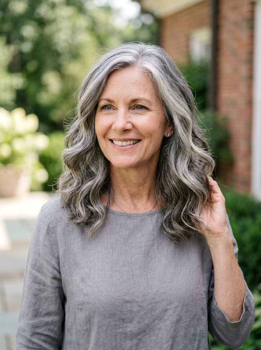 Pearl Gray Highlights for Gray Hair Transition - 20 pearl gray blending highlights - 20 pearl gray blending highlights