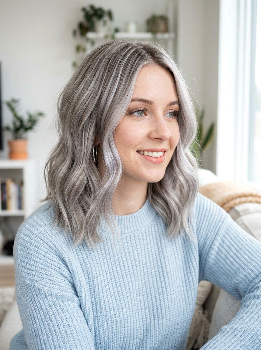 Pearl Gray Highlights on Cool Tone Blonde - 20 pearl gray blending highlights - 20 pearl gray blending highlights