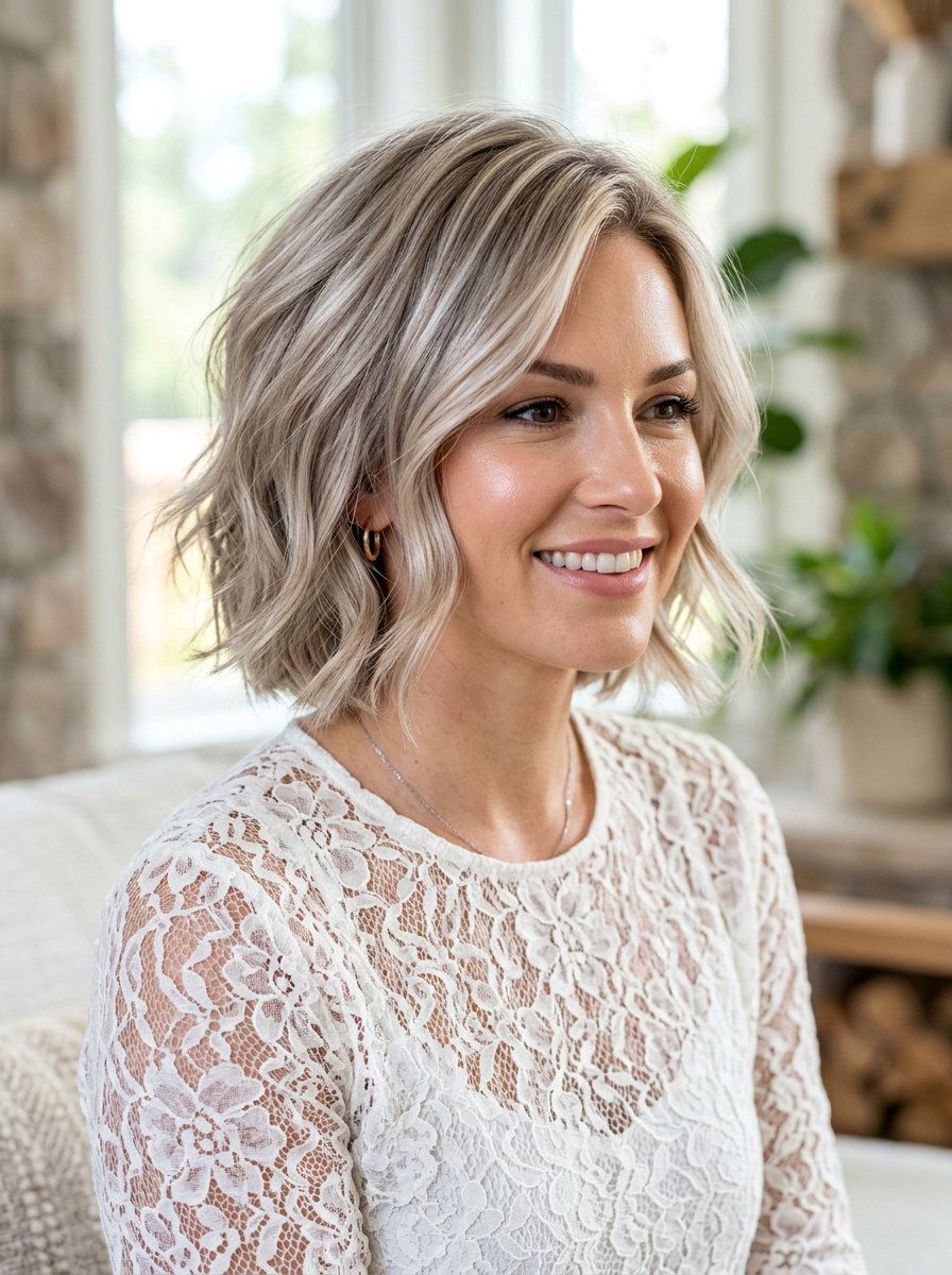 Pearl Gray Highlights on Fine Hair - 20 pearl gray blending highlights - 20 pearl gray blending highlights