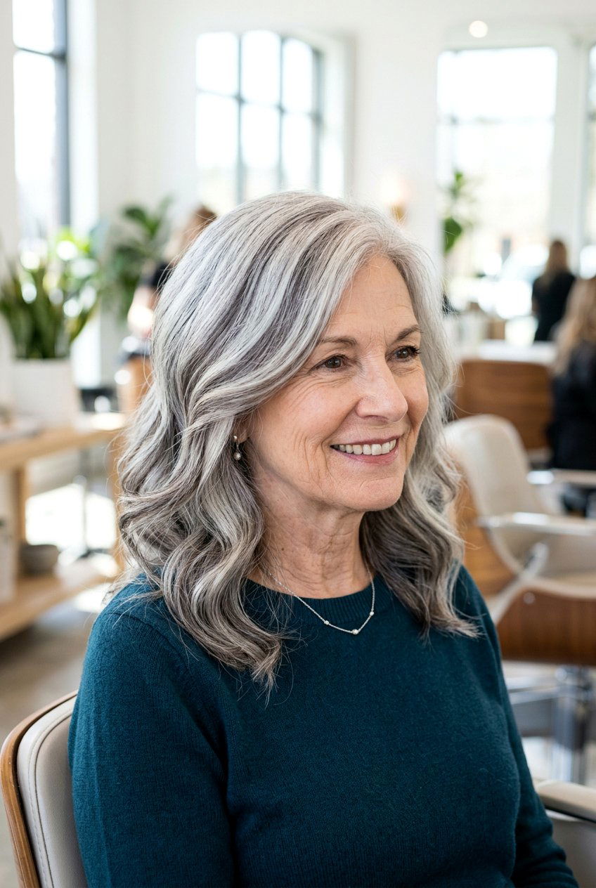 Pearl Gray Lowlights For Gray Hair - 20 pearl gray highlights for women over 60 - 20 pearl gray highlights for women over 60