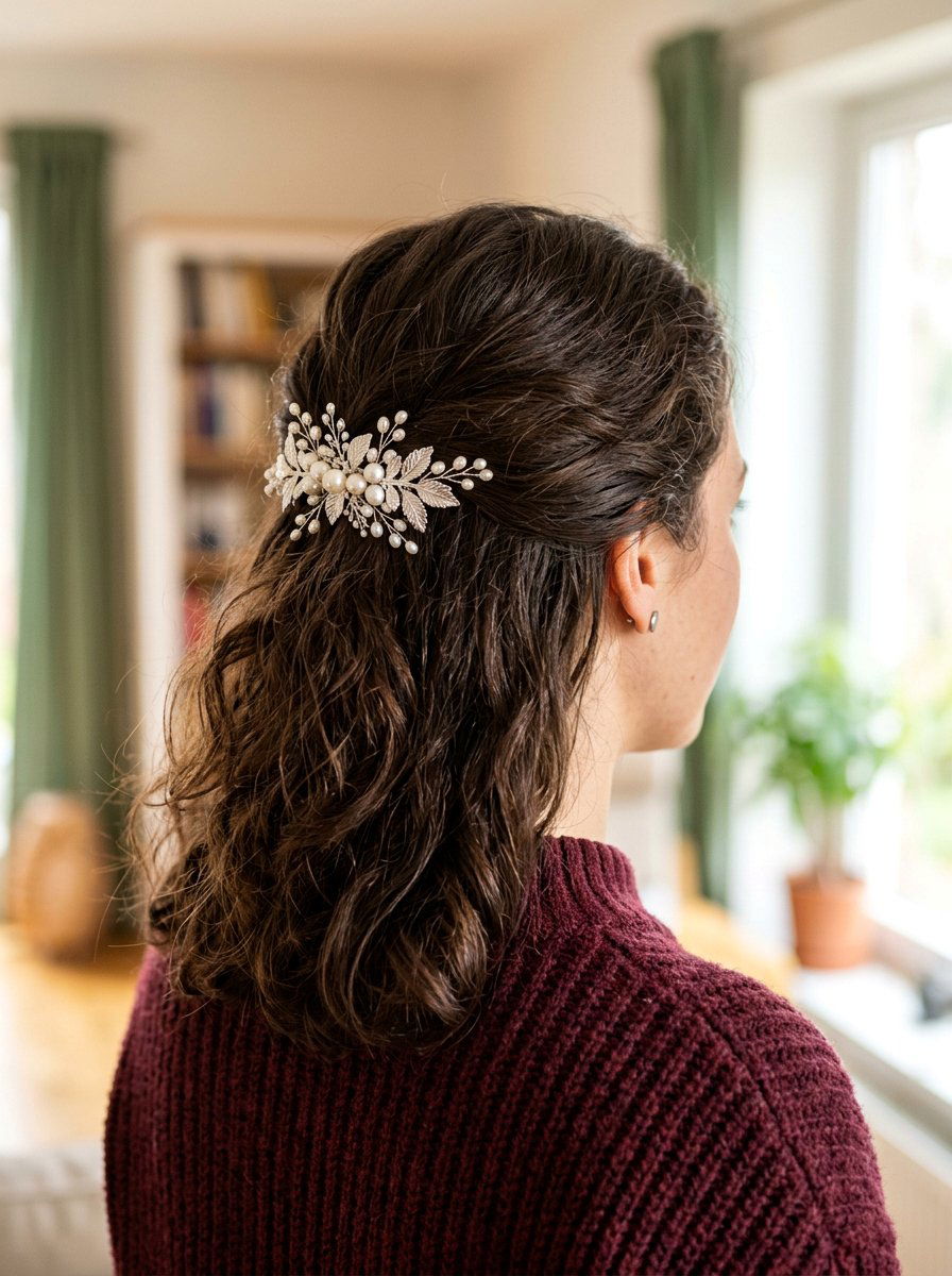 Pearl Leaf Clip Half Up - 20 pearl clip half up hairstyle - 20 pearl clip half up hairstyle