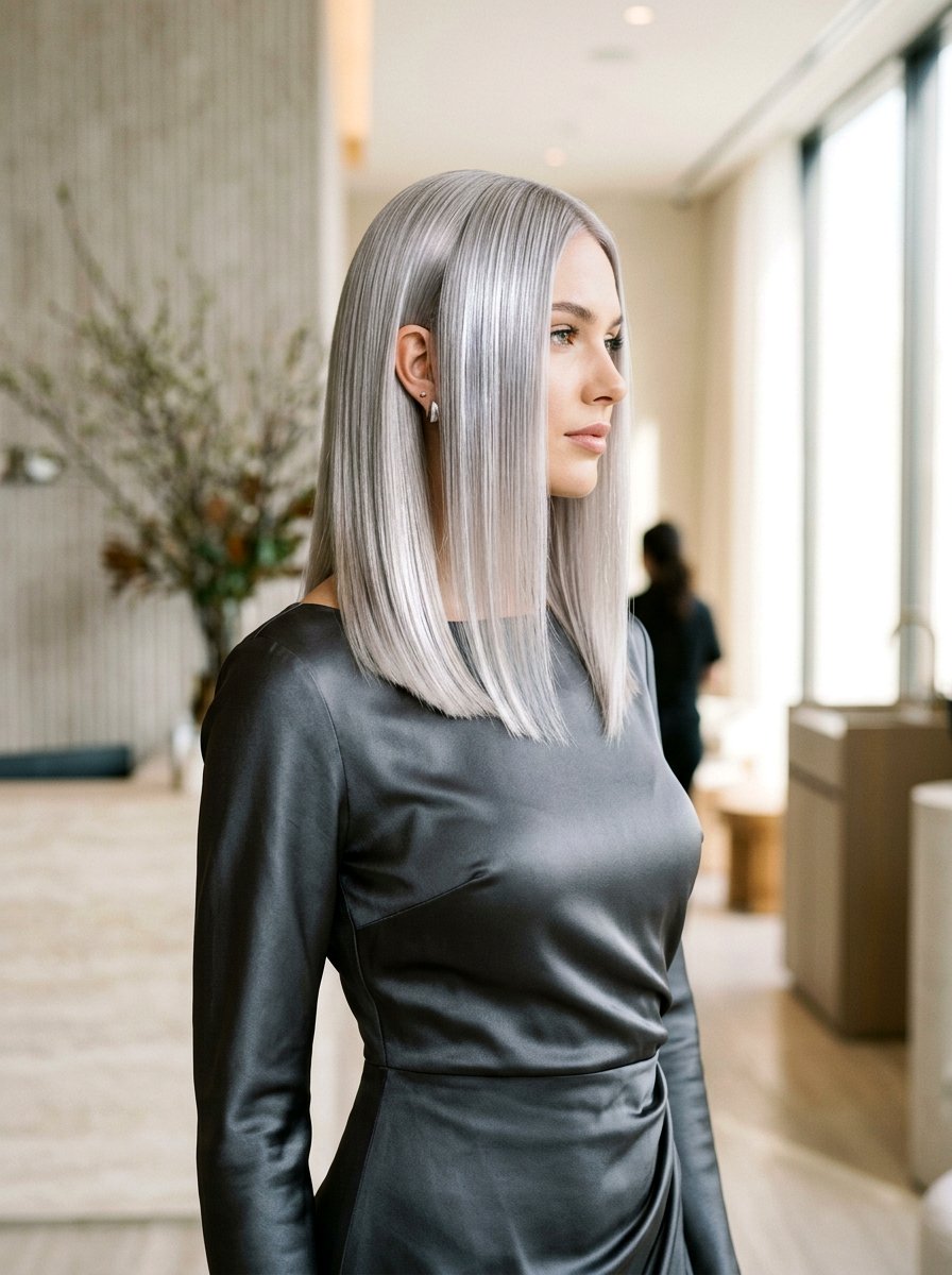 Pearl Silver Gloss - 20 natural silver streaks blend - 20 natural silver streaks blend