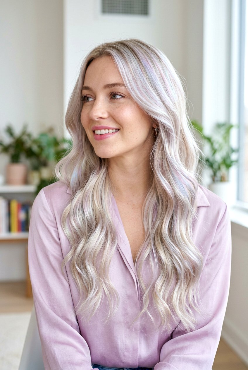 Pearl Silver Highlights On Light Blonde Hair - 20 cool silver blonde highlights - 20 cool silver blonde highlights