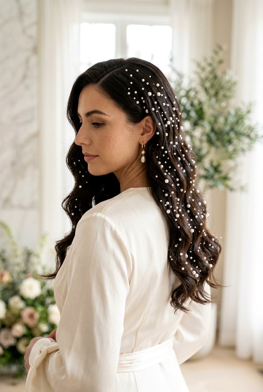 Pearl Studded Waves - 20 boho festival waves hairstyle - 20 boho festival waves hairstyle
