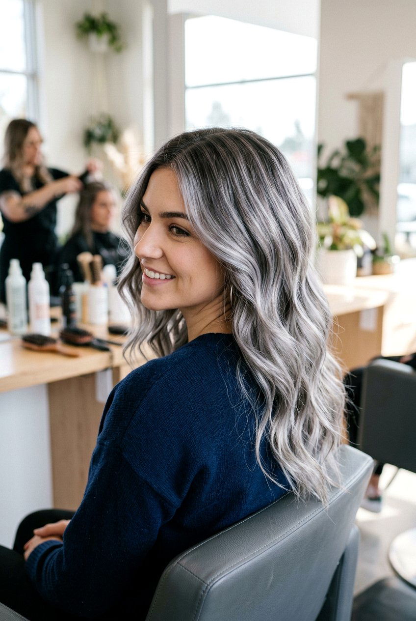 Pearl gray balayage - 20 pearl gray hair color - 20 pearl gray hair color