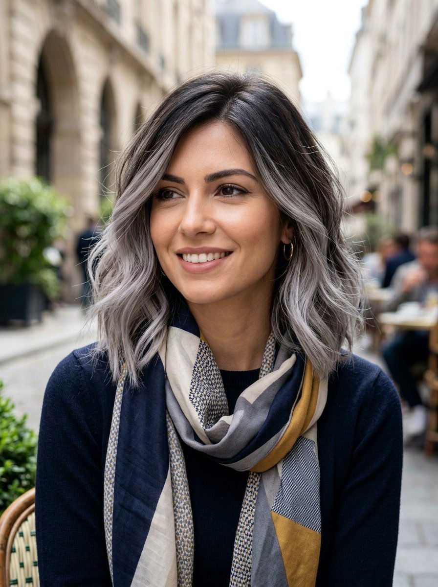 Pearl gray highlights for brunette hair - 20 pearl gray highlights for mature hair - 20 pearl gray highlights for mature hair