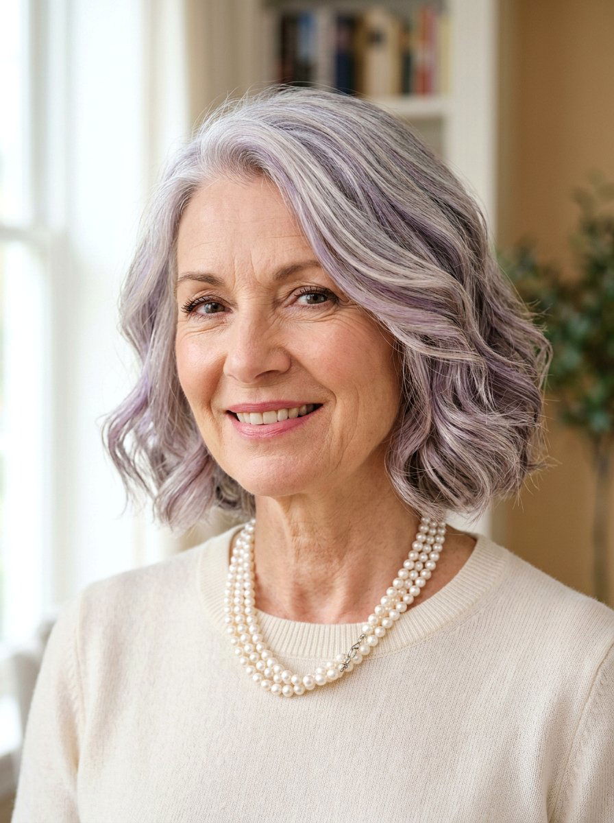 Pearl silver highlights for salt and pepper hair - 20 salt and pepper highlight ideas - 20 salt and pepper highlight ideas