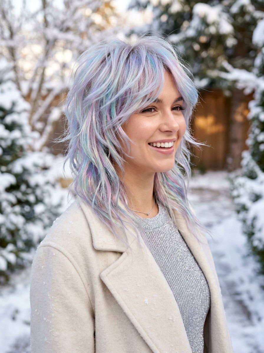 Pearlescent Silver Butterfly Haircut - 20 silver butterfly haircut color ideas - 20 silver butterfly haircut color ideas