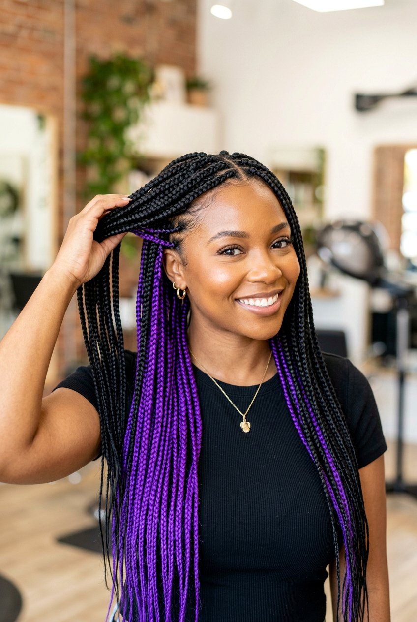 Peek a boo Box Braids - 20 box braids hairstyles - 20 box braids hairstyles