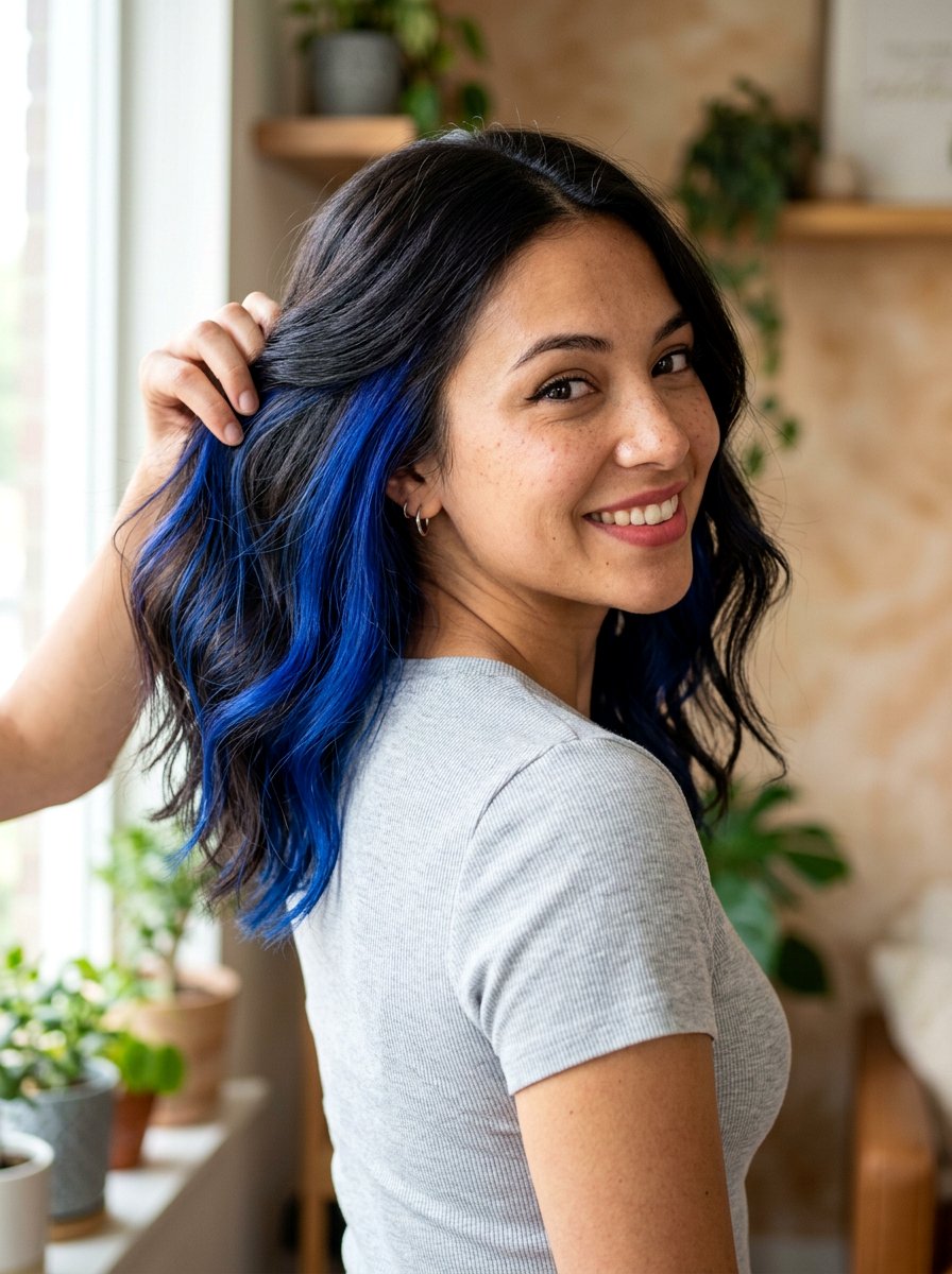 Peekaboo Blue Black Hair Color - 20 winter blue black hair color - 20 winter blue black hair color