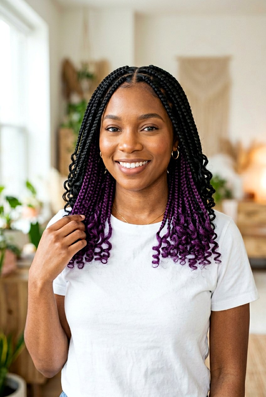 Peekaboo Goddess Knotless Braids - 20 goddess knotless braids styles - 20 goddess knotless braids styles