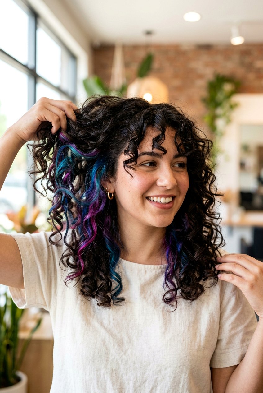 Peekaboo Highlights On Curly Hair - 20 highlights for curly hair women - 20 highlights for curly hair women