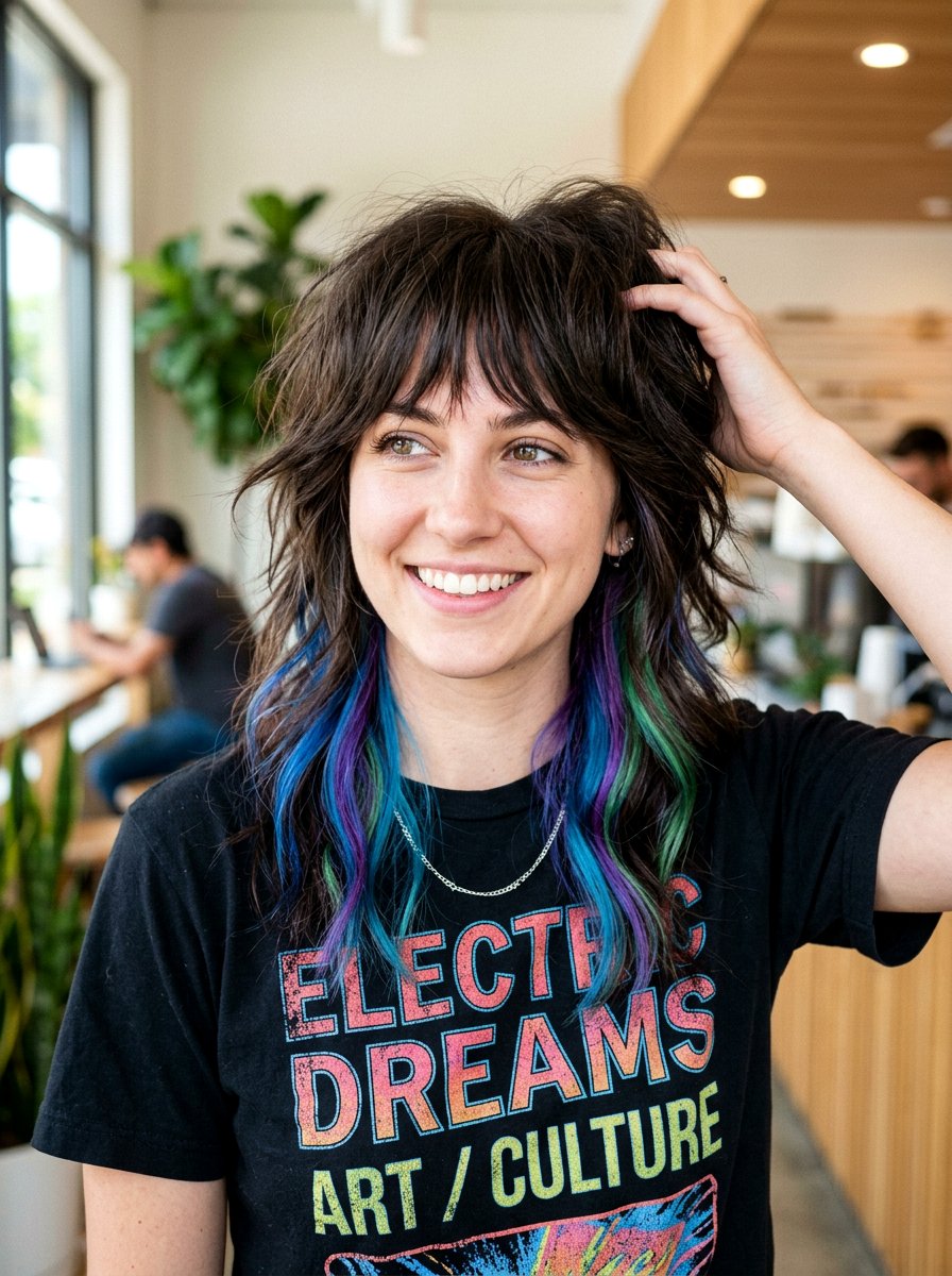 Peekaboo Highlights Wolf Cut - 20 wolf cut hair color ideas - 20 wolf cut hair color ideas