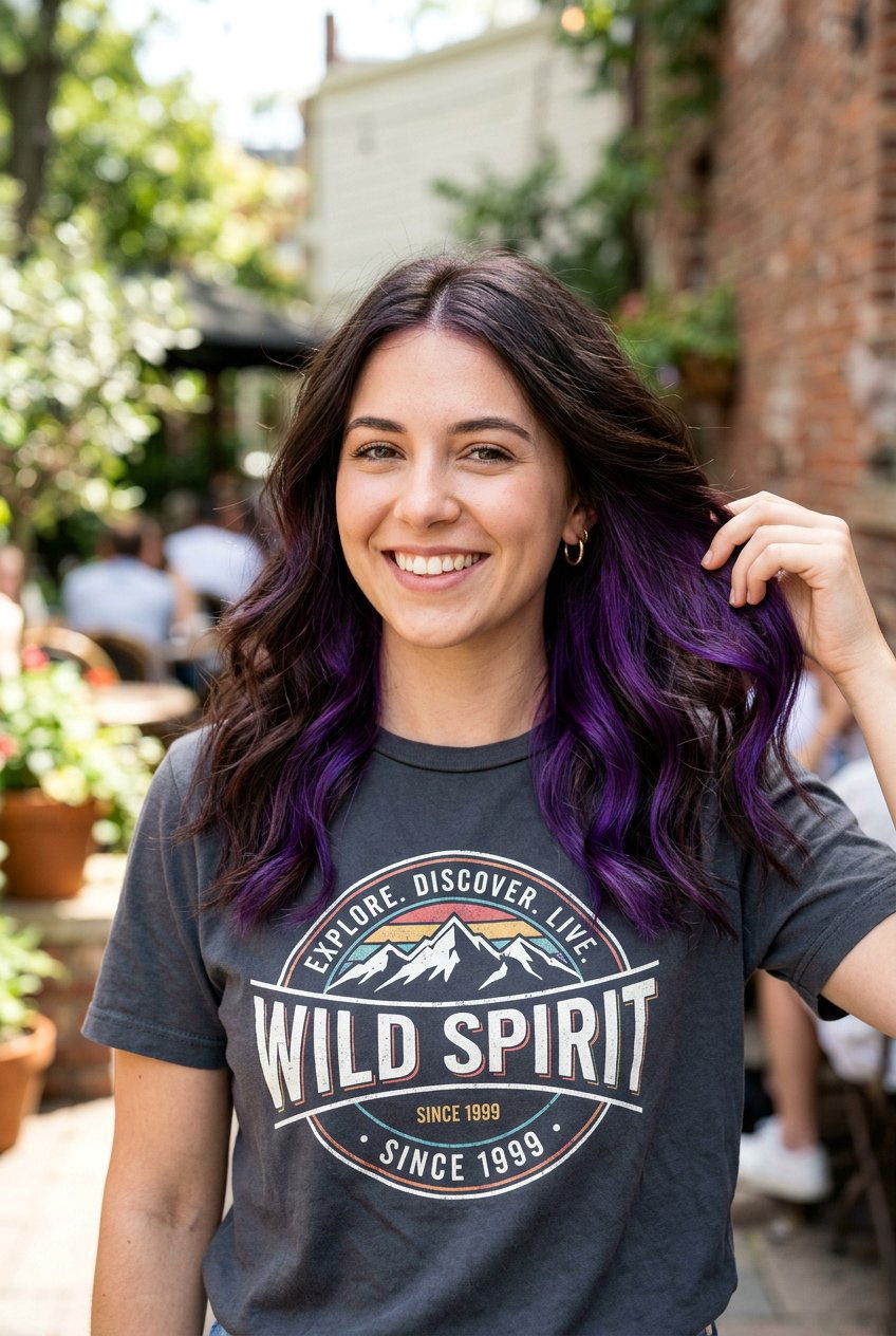 Peekaboo Purple Hair - 20 modern hair color ideas for women - 20 modern hair color ideas for women