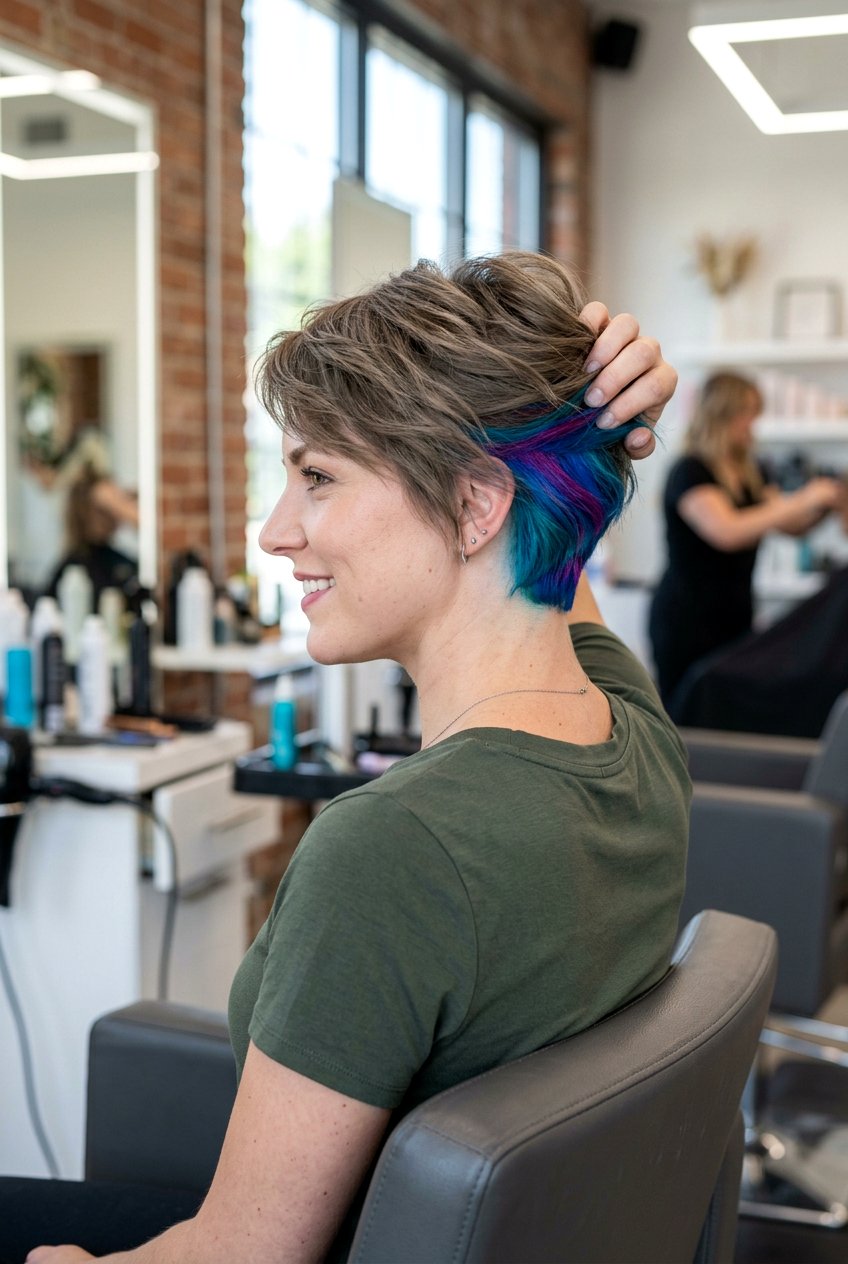 Peekaboo Underlayer Pixie Cut - 20 hair color ideas for pixie cuts - 20 hair color ideas for pixie cuts