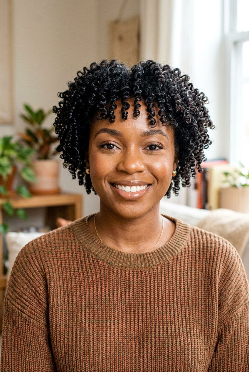 Perm Rod Set on 4b Short Natural Hair - 20 perm rod curls on short natural hair - 20 perm rod curls on short natural hair