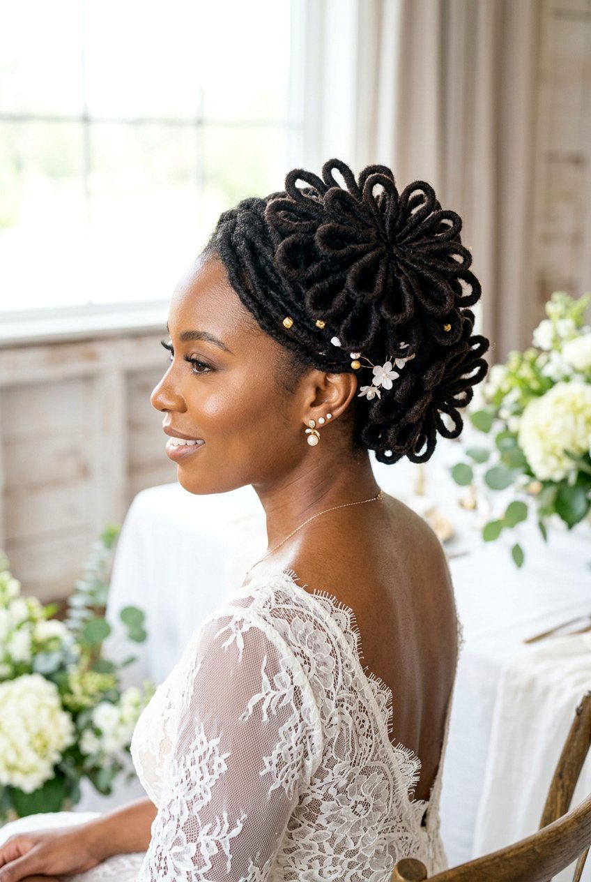 Petal loc bun - 20 loc bun hairstyles - 20 loc bun hairstyles