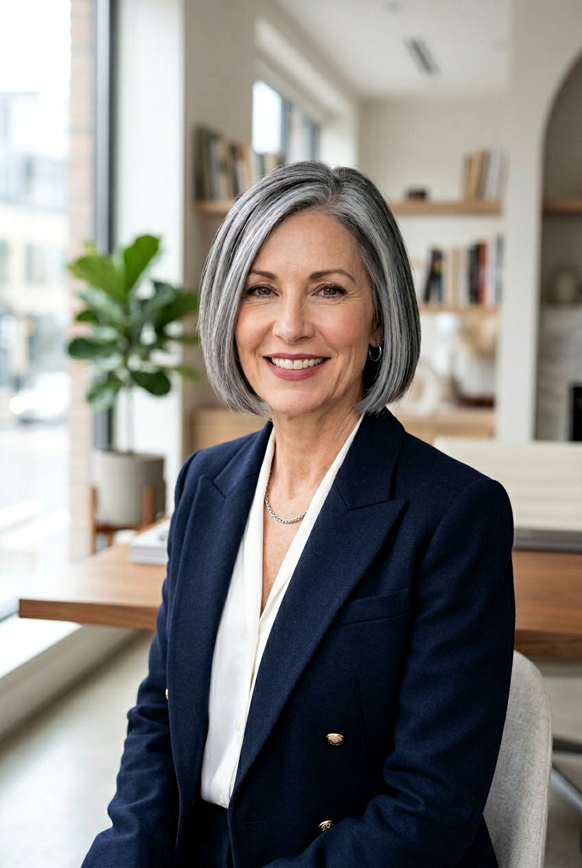 Pewter Balayage on Short Gray Hair - 20 balayage for gray blending - 20 balayage for gray blending