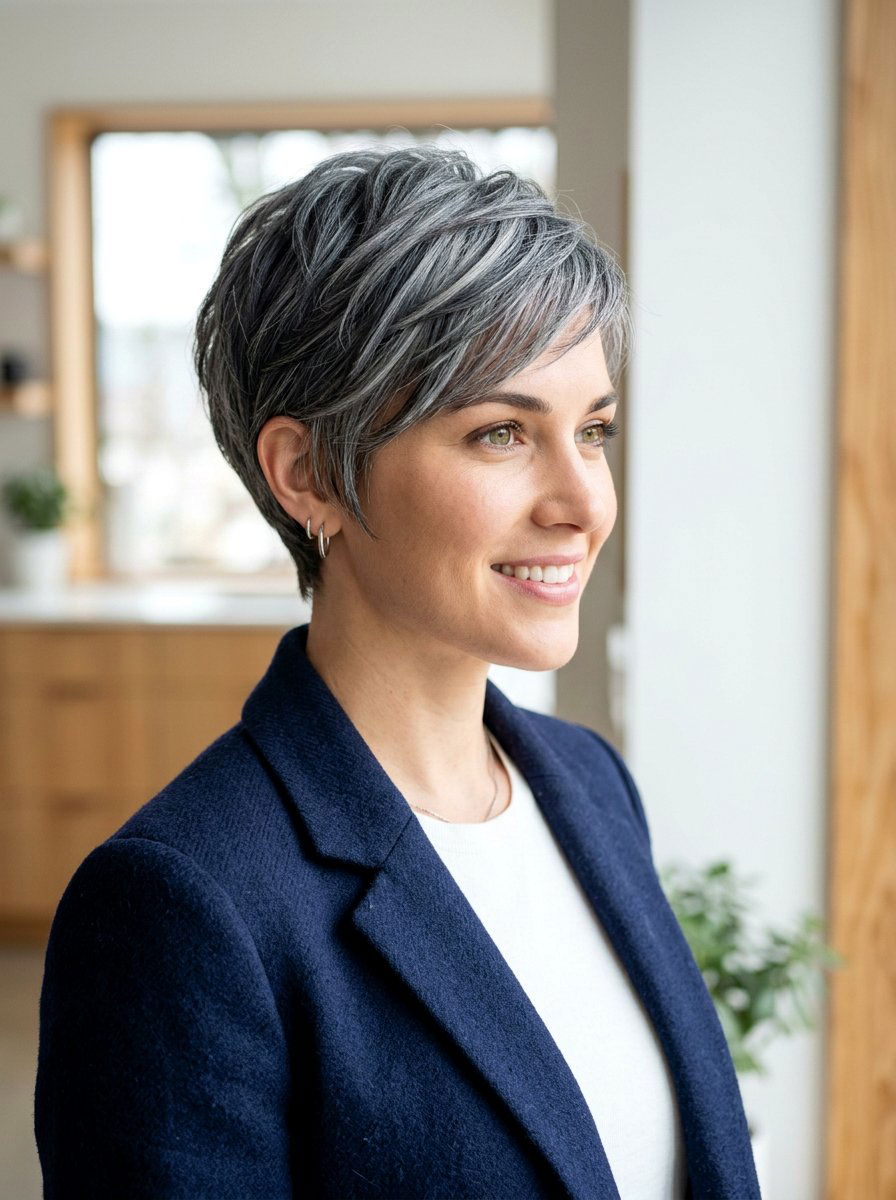 Pewter Gray Pixie Hair Color - 20 pixie hair color ideas for mature women - 20 pixie hair color ideas for mature women